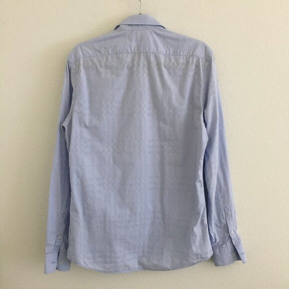 BURBERRY LONDON Mens Large 15 1/2 -39 Dress Shirt Button Down Light Blue Cotton - Picture 11 of 14